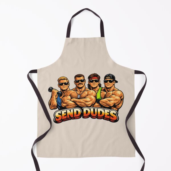 Item preview, Send Dudes Funny Parody Design | Muscular Macho Men Meme Illustration designed and sold by WordPlayStudio.