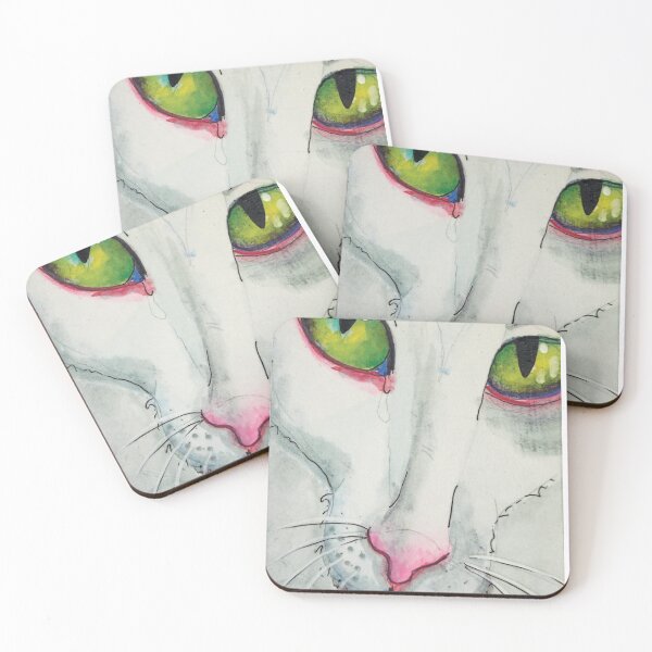 Item preview, Gracie White Cat Green Eyes designed and sold by Julie Ann  Stricklin.