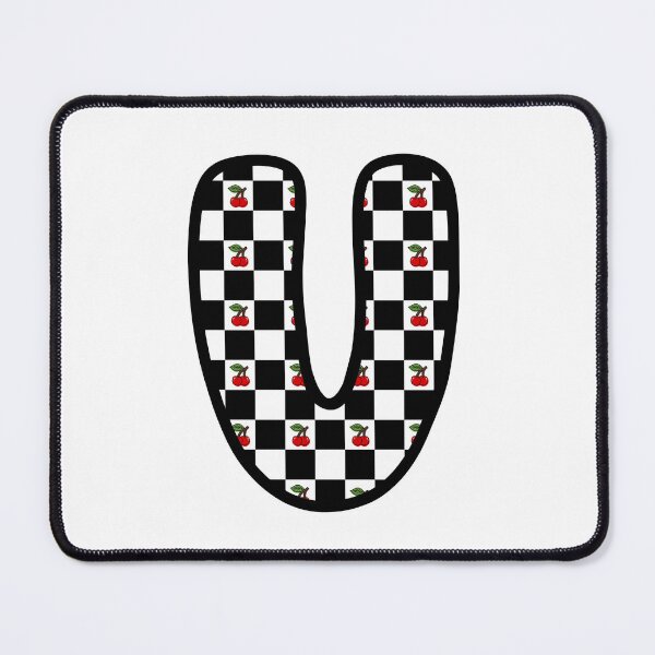 Item preview, Checkered Pattern “U” with Cherries designed and sold by SoaringMoon.