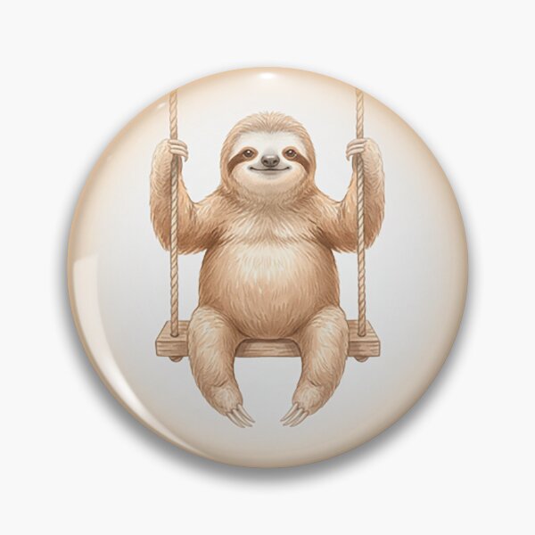 Item preview, Slow Living Sloth On Swing – Sitting Calm designed and sold by Quiet Joy Studio.