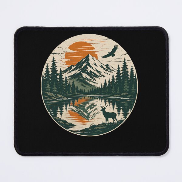 Item preview, Mountain Landscape Reflection Forest Trees Outdoor Wildlife designed and sold by clothesy7.