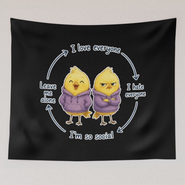 Item preview, Social Battery Chicks Meme designed and sold by AMS.