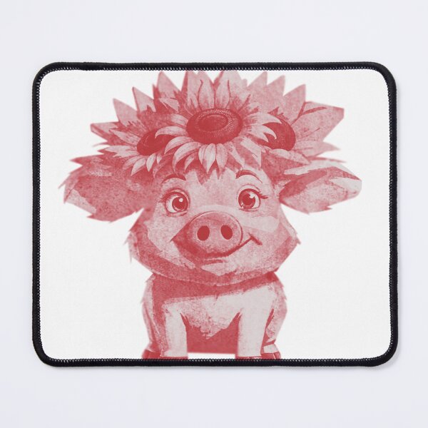 Item preview, Cute Pig with Sunflowers designed and sold by kinpirks.