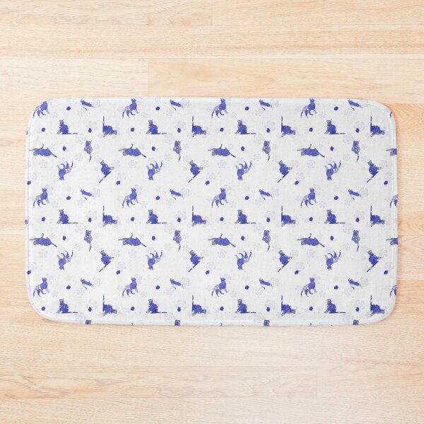 Item preview, Silhouettes of Cats with Blue Flowers designed and sold by Nekogobido.