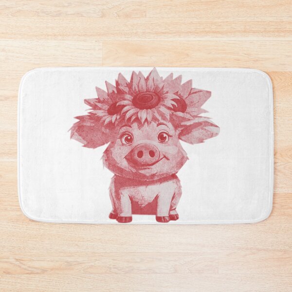 Item preview, Cute Pig with Sunflowers designed and sold by kinpirks.
