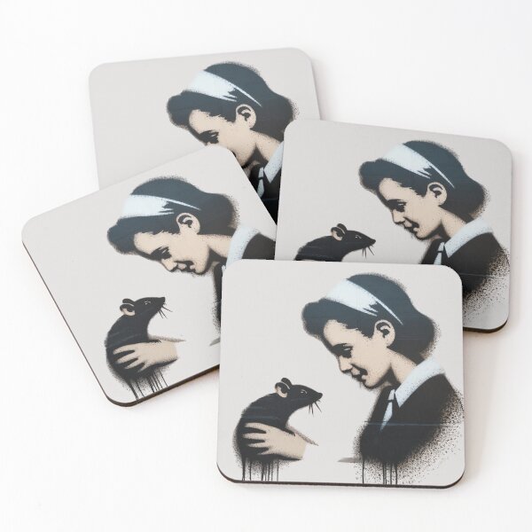 Item preview, Banksy a 1950s housewife looking down at a rat designed and sold by 123ks.
