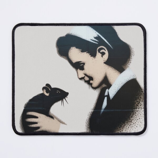 Item preview, Banksy a 1950s housewife looking down at a rat designed and sold by 123ks.