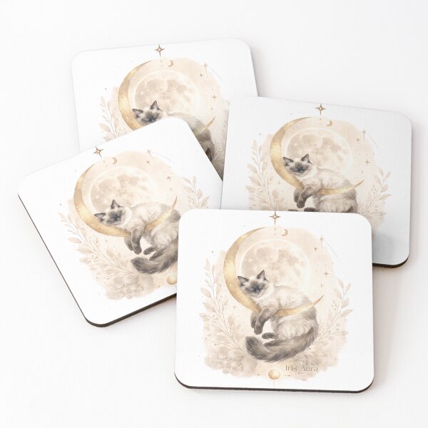 Item preview, Moonlit Cat Serenity-Siamese Cat designed and sold by Iris-Aura.