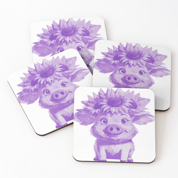 Item preview, Cute Pig with Sunflowers designed and sold by kinpirks.