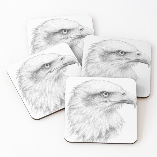 Item preview, Majestic Bald Eagle Pencil Sketch Art Print | Black and White Wildlife Drawing | Realistic Eagle Portrait Artwork designed and sold by Leon Woods Pencil Art.