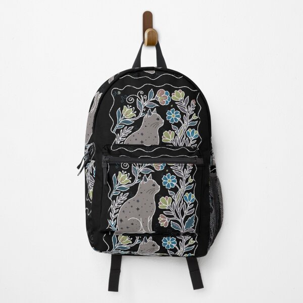 Item preview, Celestial Folk Art Cat with Wildflowers designed and sold by LeshanArt.