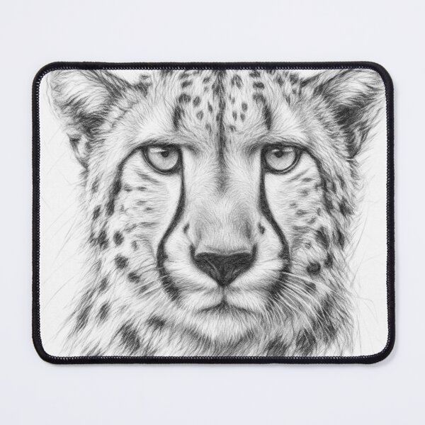 Item preview, Cheetah Pencil Sketch Art Print | Black and White Wildlife Portrait | Realistic Big Cat Drawing designed and sold by Leon Woods Pencil Art.