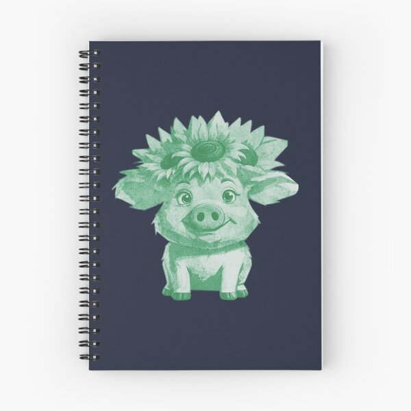 Item preview, Cute Pig with Sunflowers designed and sold by kinpirks.