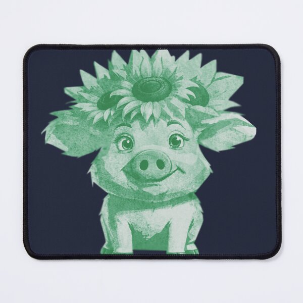 Item preview, Cute Pig with Sunflowers designed and sold by kinpirks.