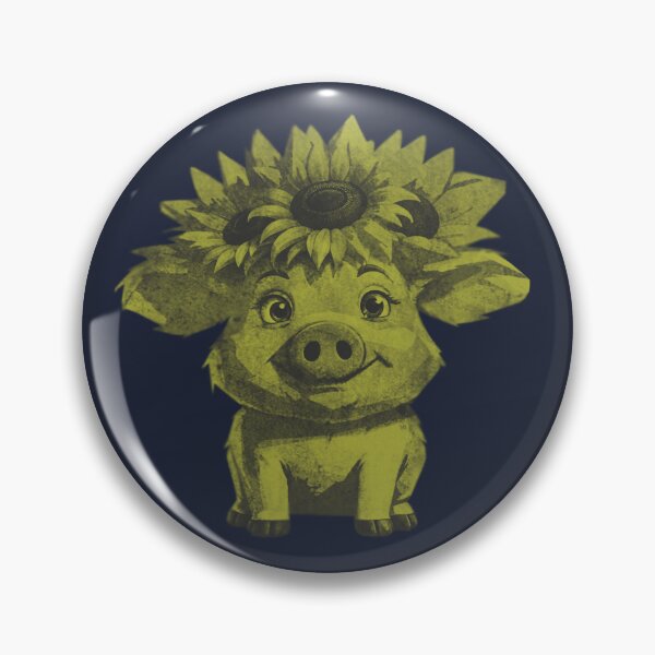 Item preview, Cute Pig with Sunflowers designed and sold by kinpirks.