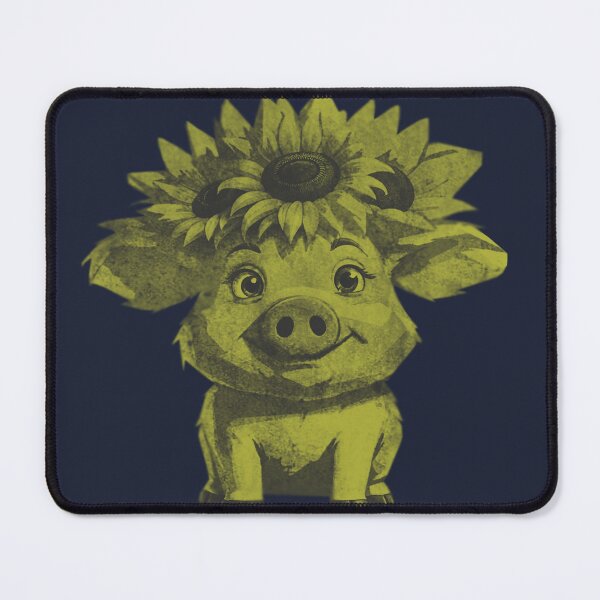 Item preview, Cute Pig with Sunflowers designed and sold by kinpirks.