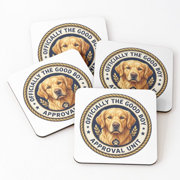 Item preview, Official Good Boy Approval Unit | Vintage Golden Retriever Badge Design designed and sold by GoldenPaw Society.