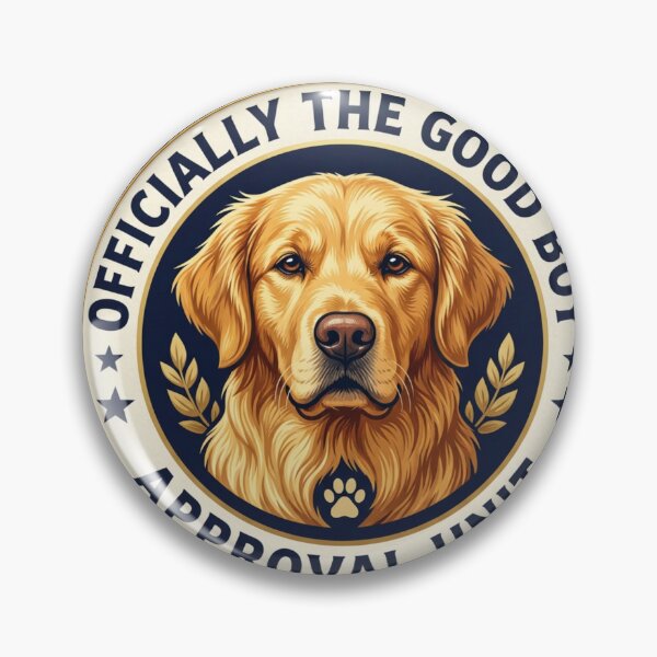 Item preview, Official Good Boy Approval Unit | Vintage Golden Retriever Badge Design designed and sold by GoldenPaw Society.