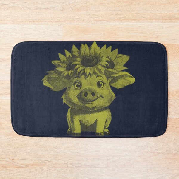 Item preview, Cute Pig with Sunflowers designed and sold by kinpirks.
