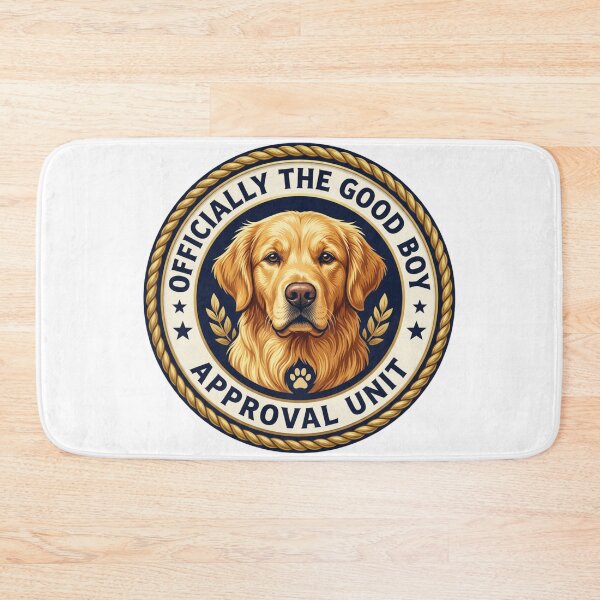 Item preview, Official Good Boy Approval Unit | Vintage Golden Retriever Badge Design designed and sold by GoldenPaw Society.