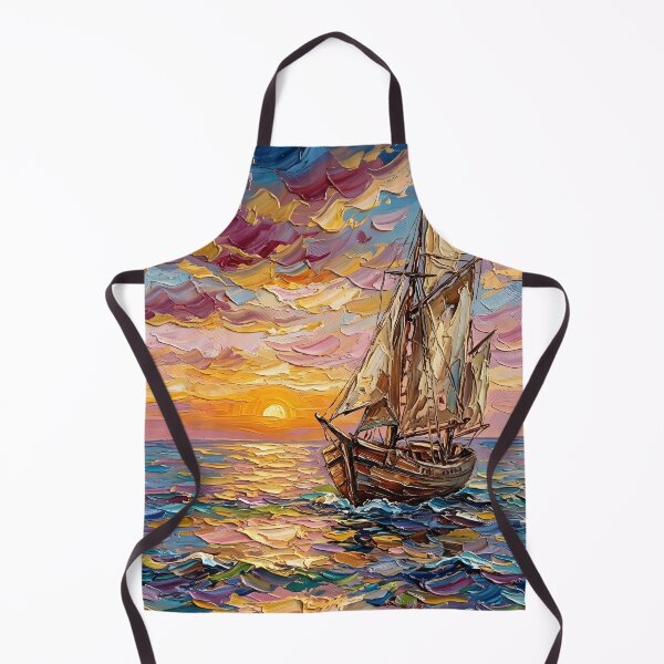 Item preview, Colorful Seascape with Sailing Ship designed and sold by BombasticPlanet.