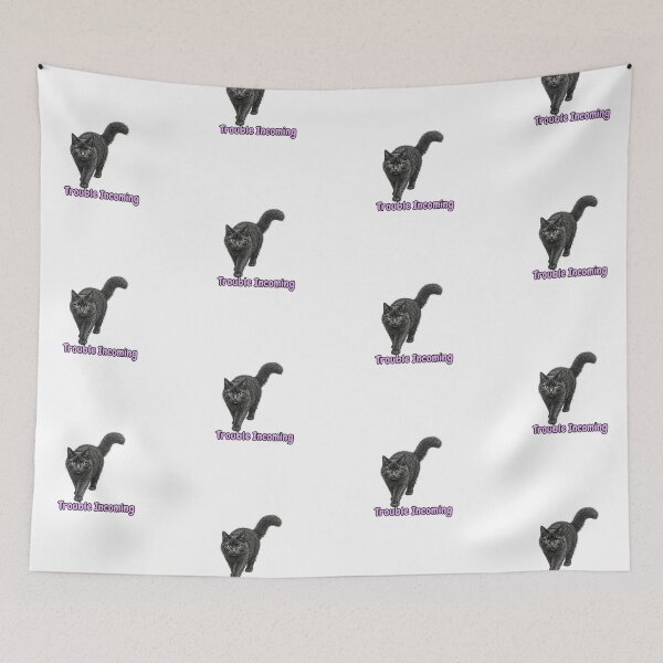 Item preview, Trouble Incoming Black Cat Sticker designed and sold by lumar23.