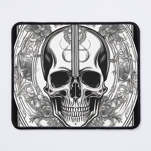 Item preview, Gothic Sword Pierced Skull Floral Engraving designed and sold by DarkOriginArts.