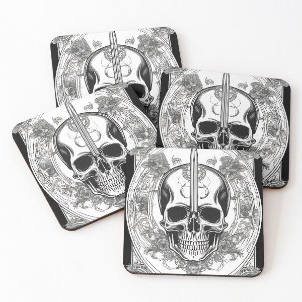 Item preview, Gothic Sword Pierced Skull Floral Engraving designed and sold by DarkOriginArts.