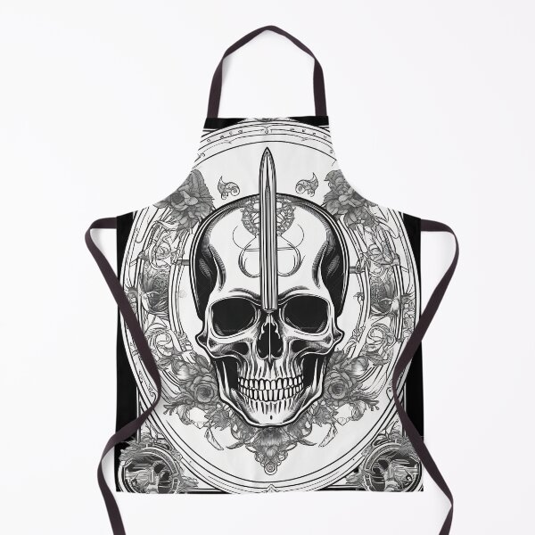 Item preview, Gothic Sword Pierced Skull Floral Engraving designed and sold by DarkOriginArts.