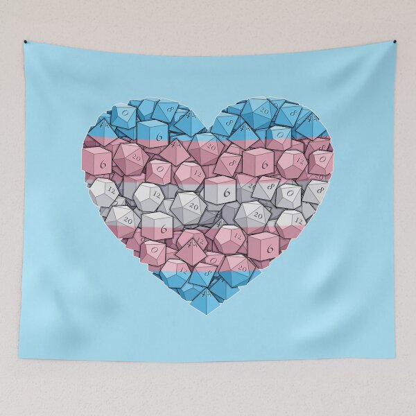 Item preview, Dice Heart - Trans Pride designed and sold by -Solarly-.