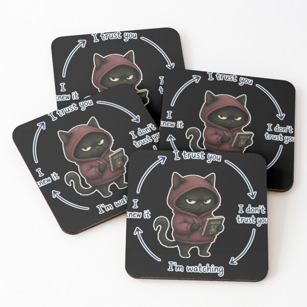 Item preview, Trust Issues Black Cat Meme designed and sold by AMS.