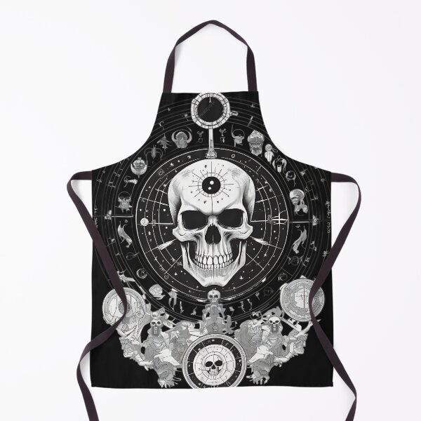 Item preview, Esoteric Astrological Skull Zodiac Wheel Engraving designed and sold by DarkOriginArts.