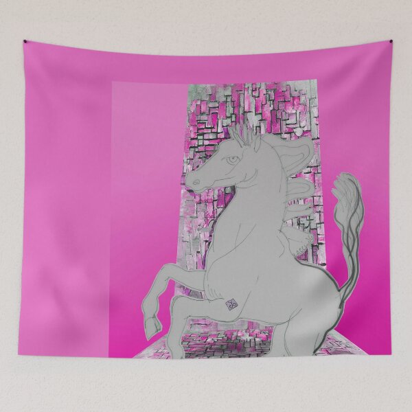 Item preview, Horse Walking on Modern Art (drawing by ACCI) designed and sold by VanyssaGraphics.
