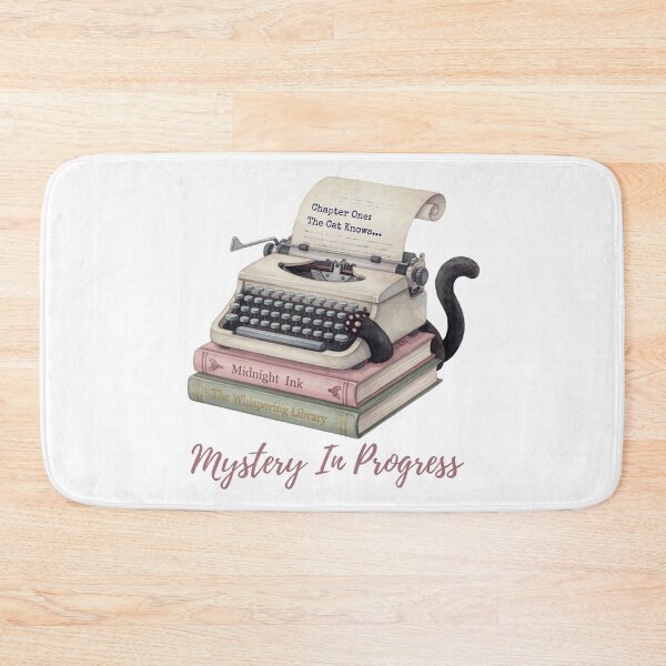 Item preview, Mystery In Progress — Vintage Typewriter Hidden Cat Writer Tee designed and sold by kosimazaki.