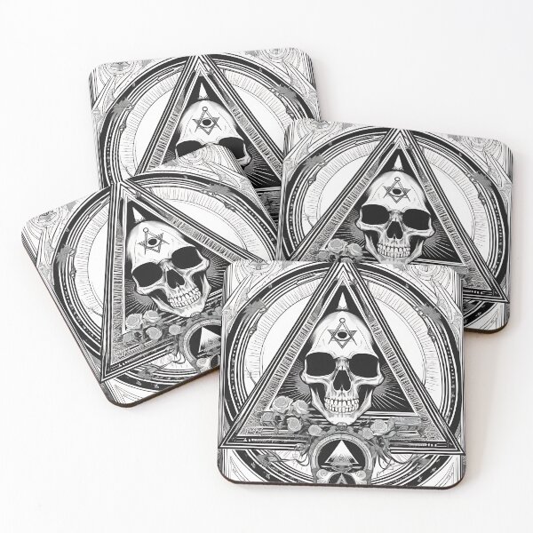 Item preview, Masonic Illuminati Pyramid Skull Esoteric Engraving designed and sold by DarkOriginArts.