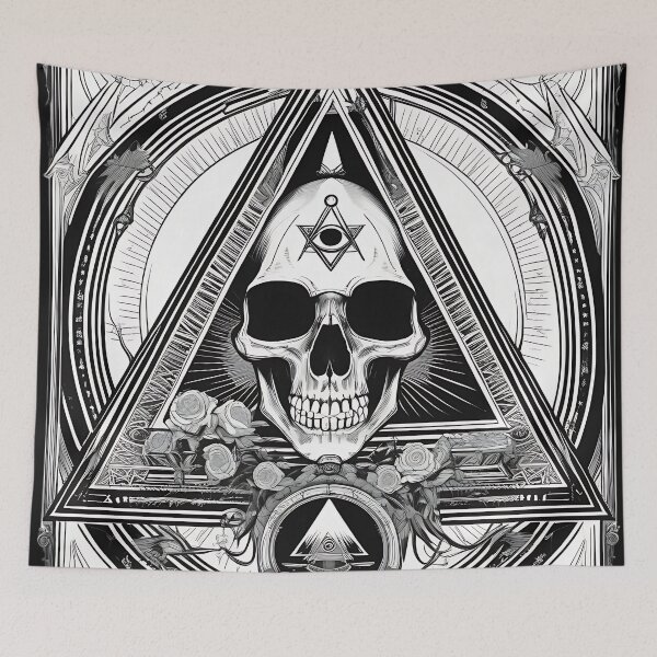 Item preview, Masonic Illuminati Pyramid Skull Esoteric Engraving designed and sold by DarkOriginArts.