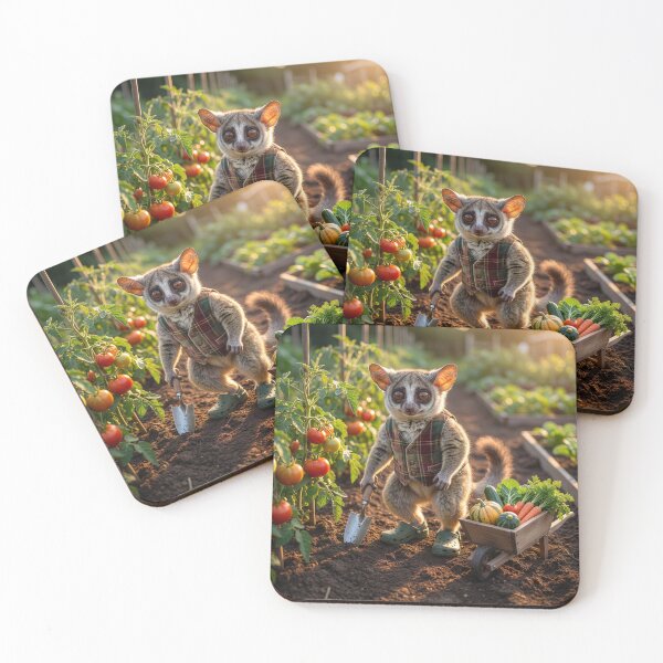 Item preview, Cute Bushbaby Gardener Tends Tomatoes designed and sold by Tridentulus.