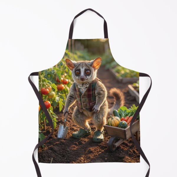Item preview, Cute Bushbaby Gardener Tends Tomatoes designed and sold by Tridentulus.