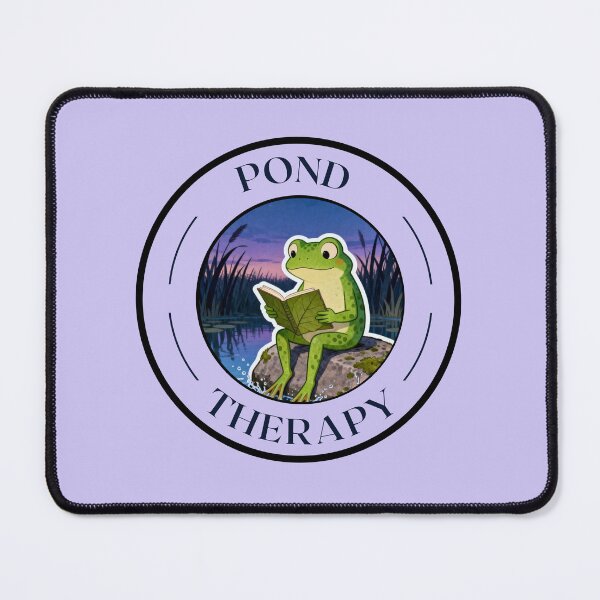 Item preview, Pond Therapy Frog | Cozy Reading Frog Sticker designed and sold by PropGiantStudio.
