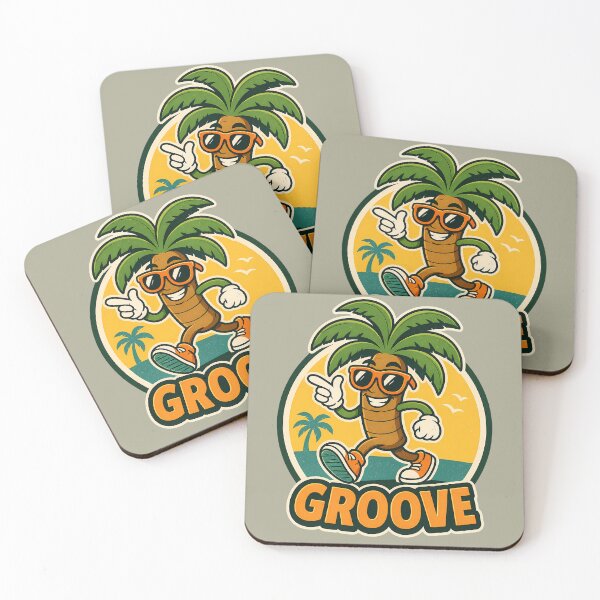 Item preview, Groove Cool Palm Tree Beach Retro Vintage Mascot designed and sold by ArtdesignsA.