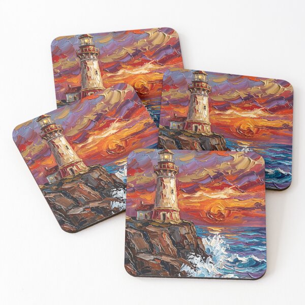 Item preview, Lighthouse at Dramatic Sunset designed and sold by BombasticPlanet.