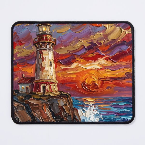 Item preview, Lighthouse at Dramatic Sunset designed and sold by BombasticPlanet.