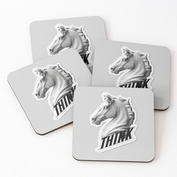 Item preview, THINK | Chess Knight Marble | Strategy Mindset | Grandmaster Sticker Art designed and sold by AiNaturalsOnly.