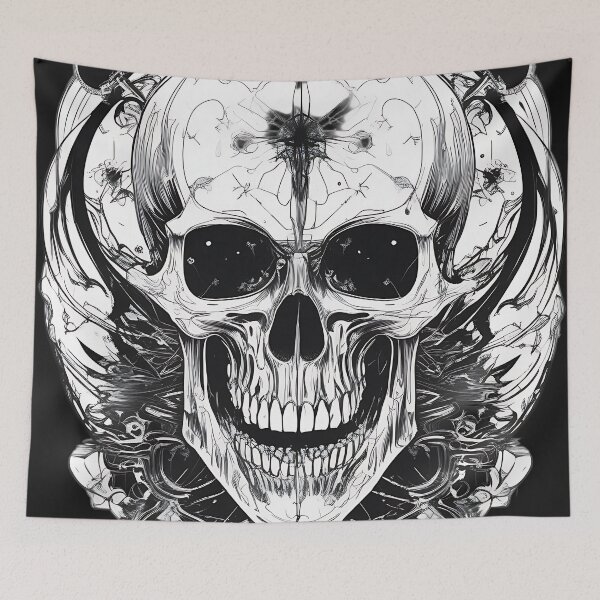 Item preview, Dark Fantasy Warrior Skull Spiked Blade Engraving designed and sold by DarkOriginArts.