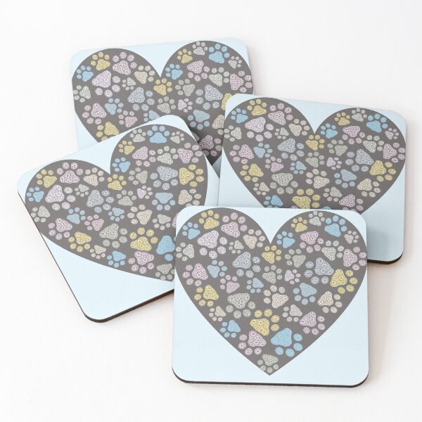 Item preview, Fancy puppy paws in gray heart designed and sold by Doodles Down South.