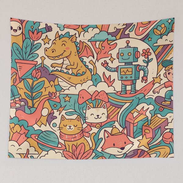 Item preview, Dragons Fox Animal Illustrations Playfulness Charm Imaginative Art designed and sold by ART ATTACK ZONE.