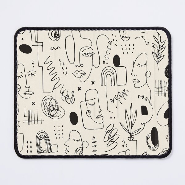 Item preview, Abstract line faces with botanical elements designed and sold by Prasakro.