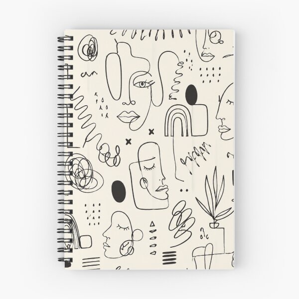 Item preview, Abstract line faces with botanical elements designed and sold by Prasakro.