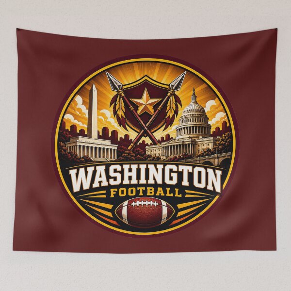 Item preview, Washington Football Skyline Burgundy Gold Sports Logo designed and sold by TKOprintdesigns.