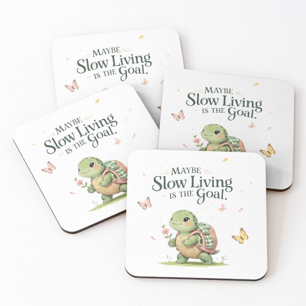 Item preview, Slow Living Is The Goal Cute Turtle Spring Cottagecore designed and sold by AQUILAKREO.